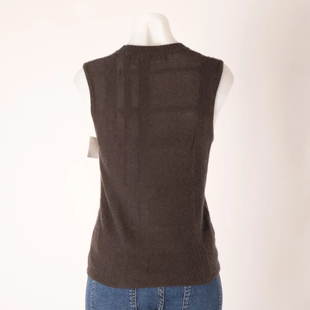 tse SAY Brown Cashmere Sleeveless Vest Size US M